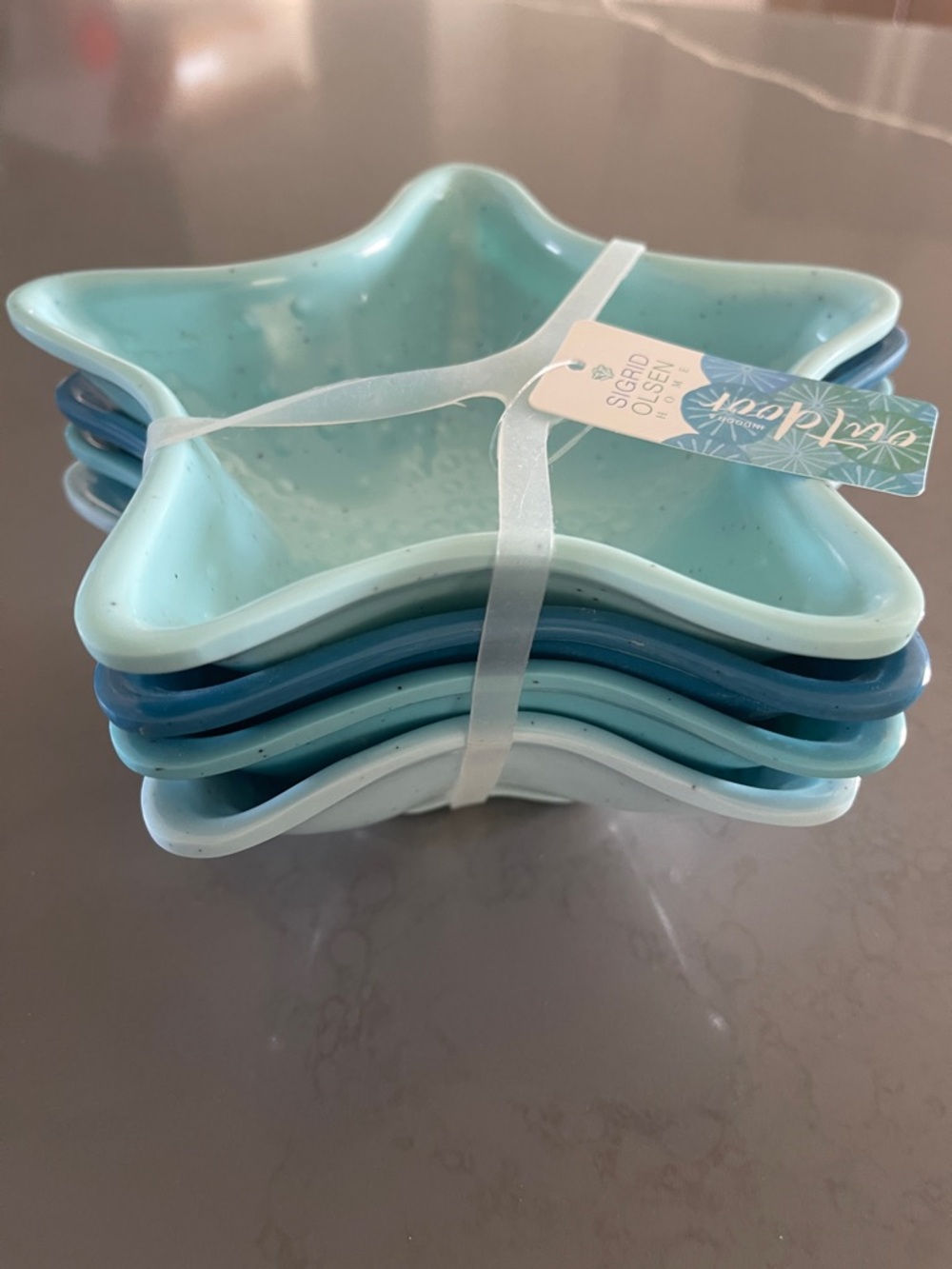 Sigrid Olsen Starfish Stackable Bowls in Light Aqua and Teal - Picture 2 of 3